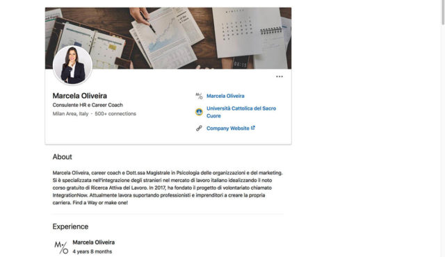 Linkedin Italia - Marcela Oliveira